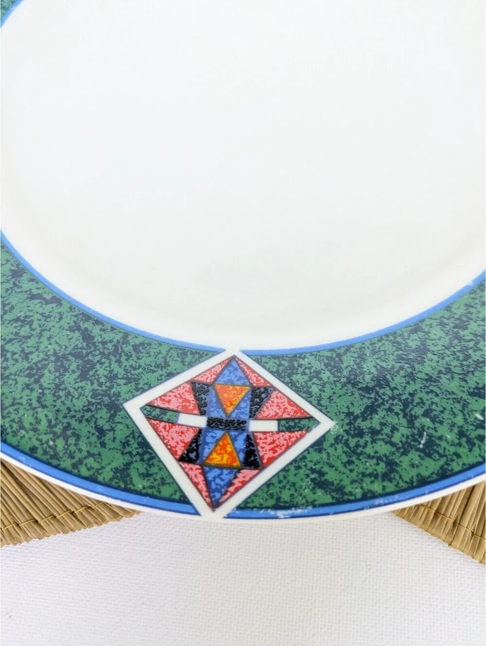 1990s Geometric / Southwestern Pattern Stonewear Plates (2), Lynn's Avanel